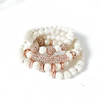 new fashion white marble natural stones stretched bracelet