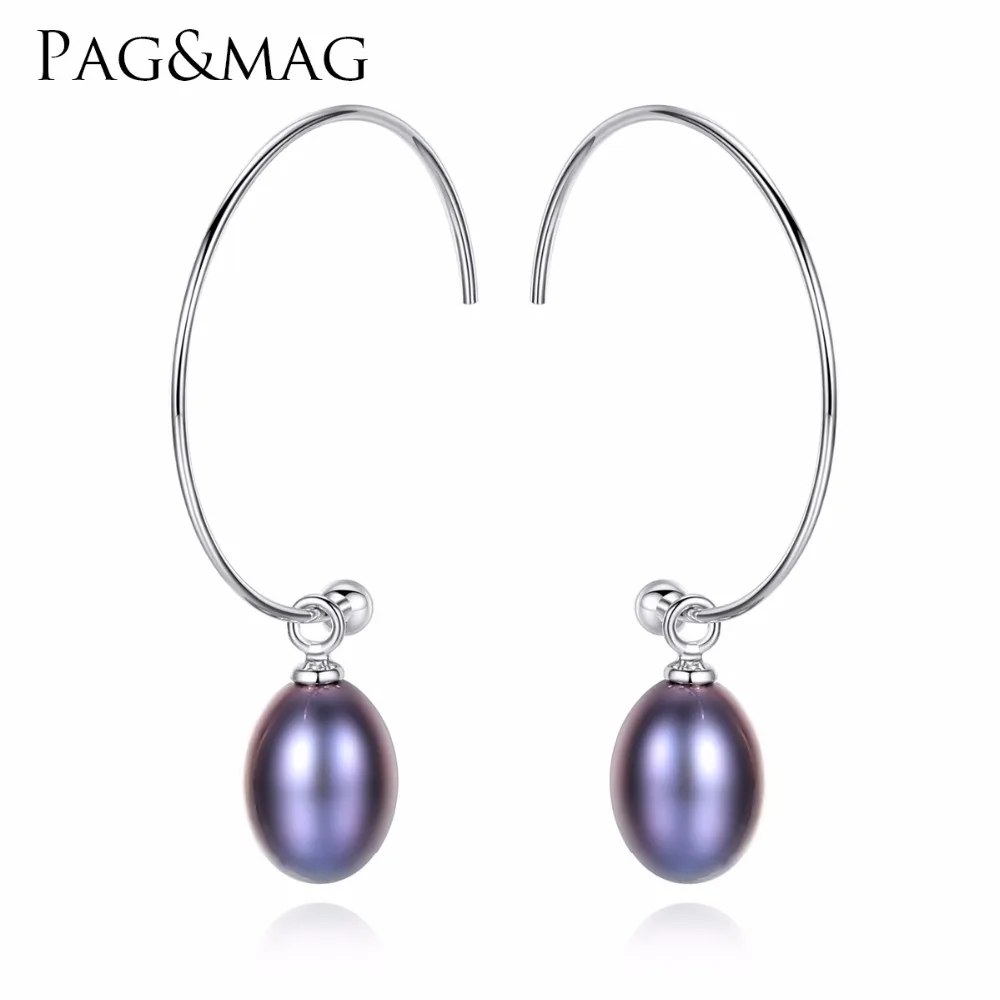 PAG& MAG, новинка, модные, большие, половинчатые, Круглые, 925 пробы, серебряные серьги-капли для женщин, тонкие, пресноводные, жемчужные, вымощенные, для банкета, подарки