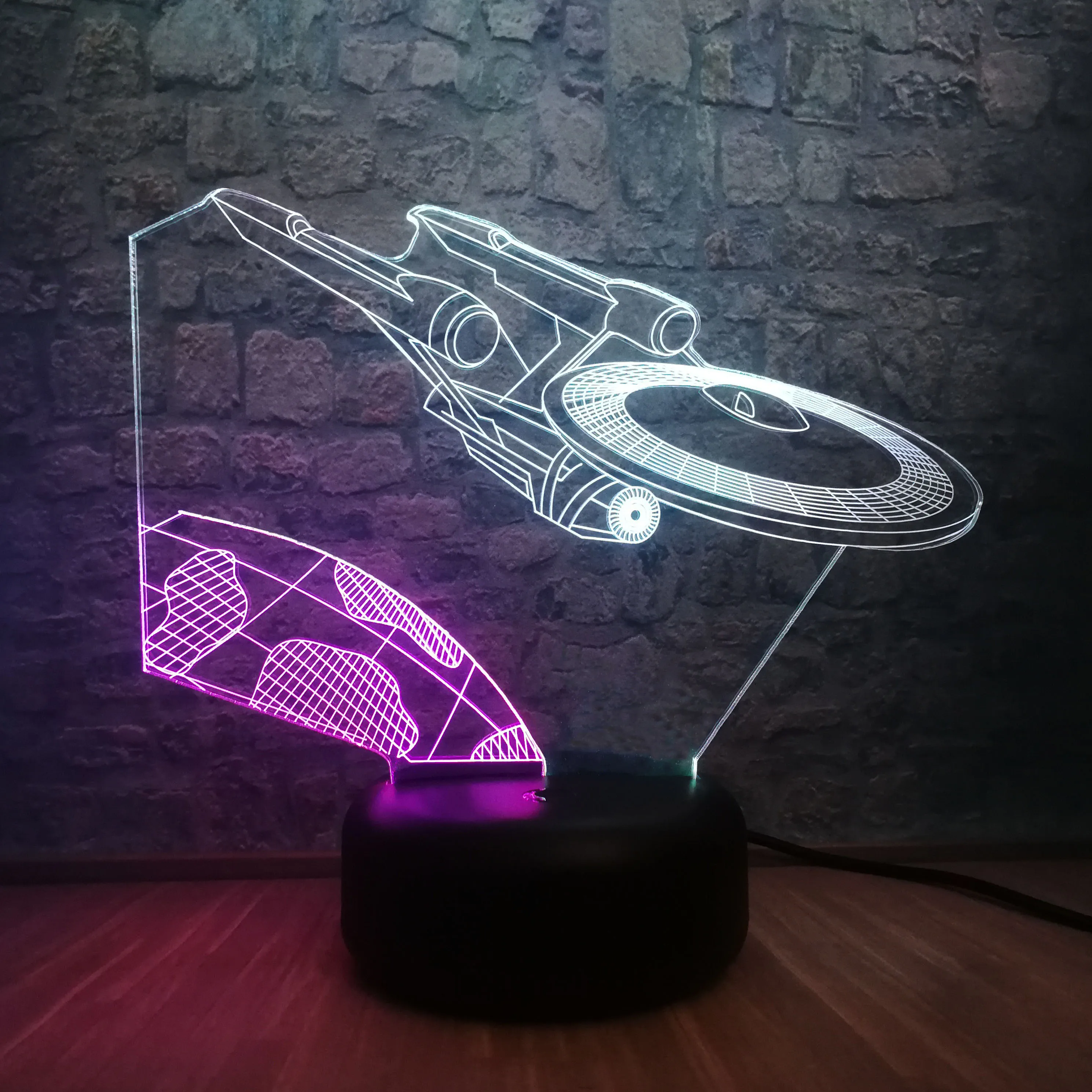 Разноцветный 3D светильник с лампочкой в виде Звездных войн Светодиодный
