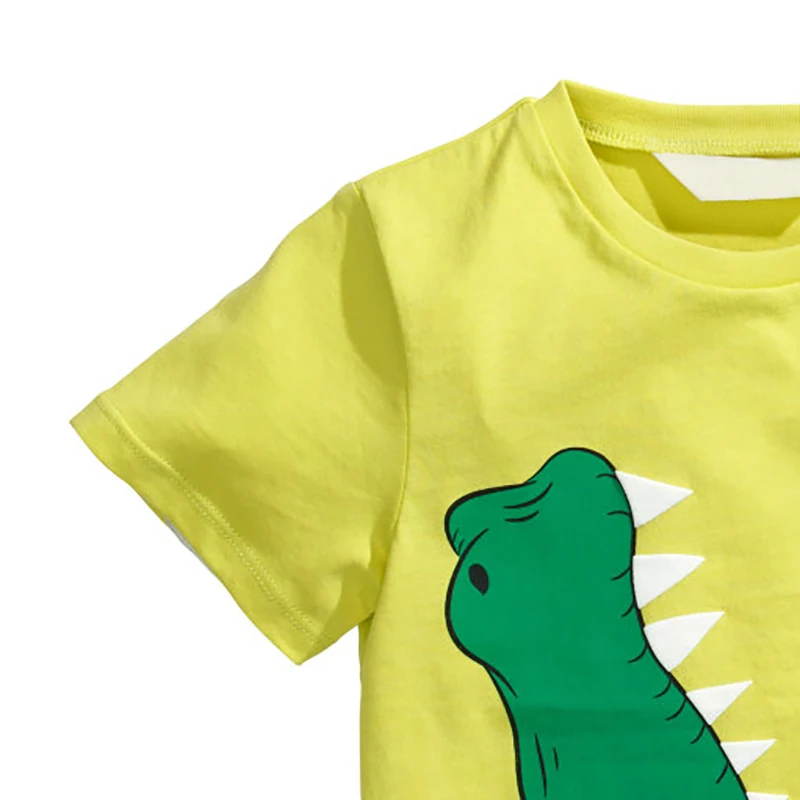 Хлопковая футболка с круглым вырезом и открытым ртом для мальчиков|Футболки