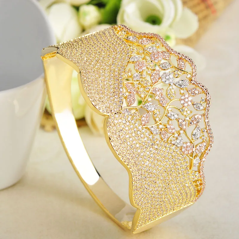 MECHOSEN великолепные полые цветок браслет кольцо Ювелирные наборы латунь