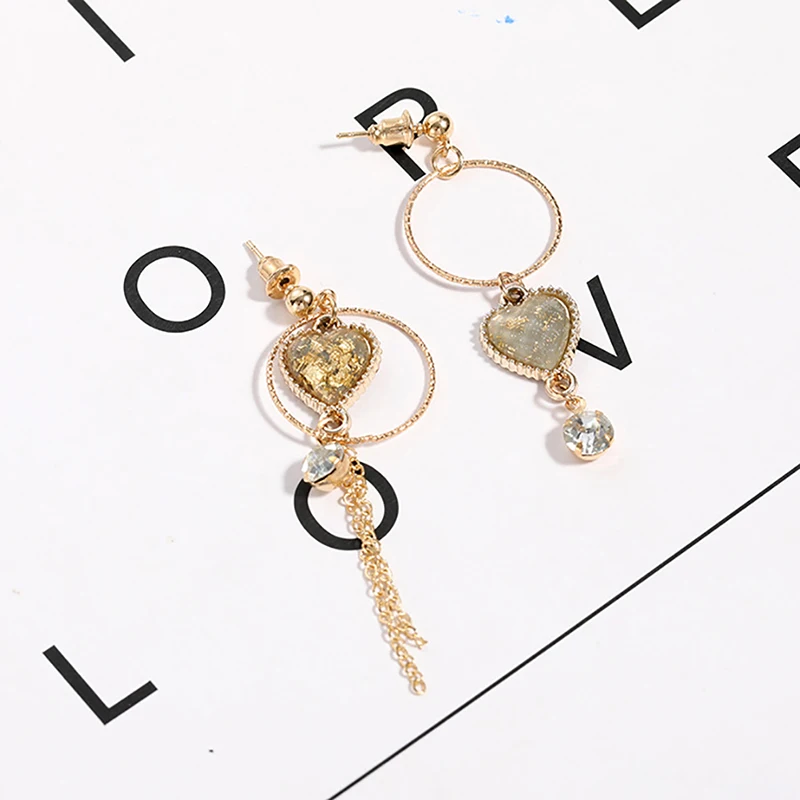 1 пара длинных висячих сережек золотого цвета Стразы с кисточками женские