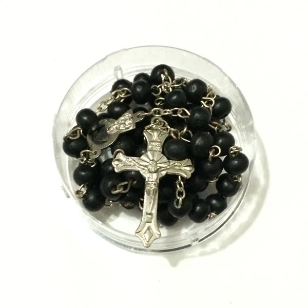 Оптовая продажа 12 шт./лот разноцветные черные деревянные бусины Четки Ожерелье