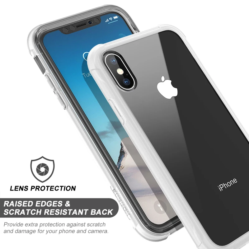 Прозрачный жесткий прозрачный чехол для iPhone XS XR бампер с полной защитой и