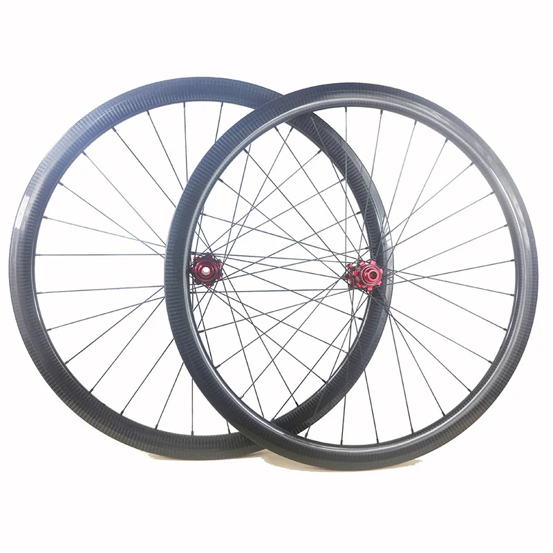 Center Lock 700C 38mm tapeless Carbon Clincher Tubular Cyclocross Wheels 3K Twill Road disc brake Bicycle Wheelset 25mm 24 28h | Спорт и