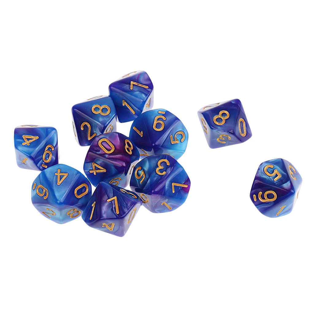 10 шт. сторонние кости D10 многогранные игральные DnD для ролевых игр MTG Подземелья и