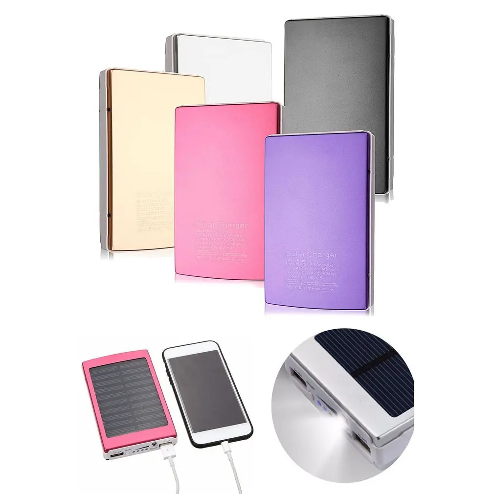 Портативный размер 50000 мАч большой емкости солнечной панели банк питания Внешний