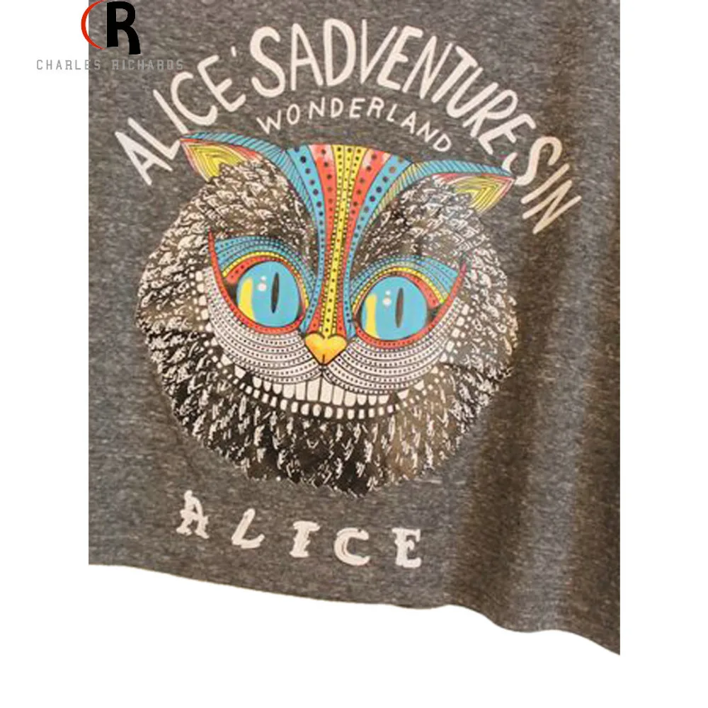 Новейший новый женский свободный серый кроп-топ с рисунком Совы приключениями