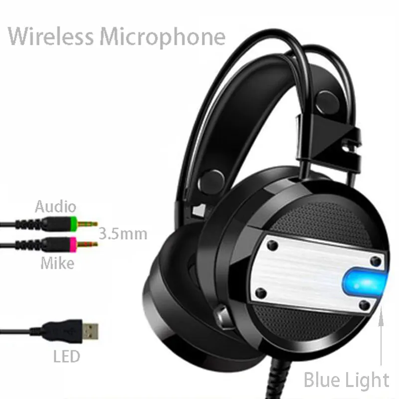 Black-Have lights Новинка, A10, настольный компьютер, ноутбук, для телефона, наушники, 7,1 каналов, Esports, игра с пшеницей, CF кабель с микрофоном, бас наушники - Цвет: Black-Have lights