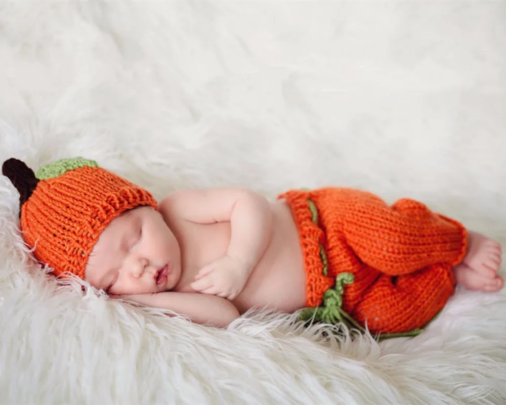 Ручная вязка Тыква Фотография Одежда oujiesi крючком Детская одежда|pumpkin baby clothes|baby
