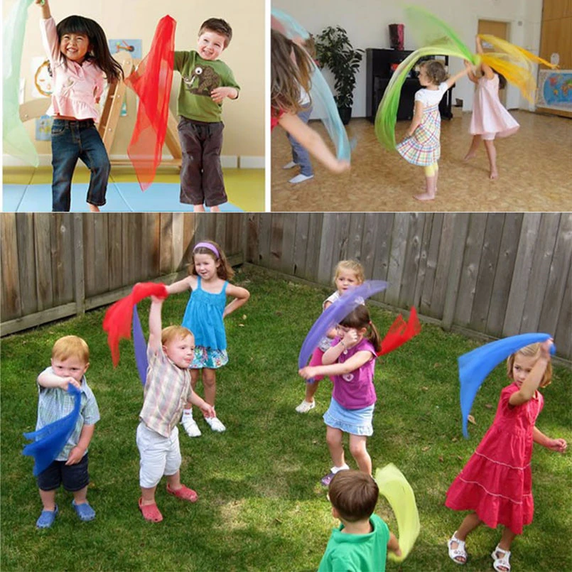 

5pcs Colorful Colorful Children Gymnastics Square Scarf Outdoor Game Toy Sports Dance Interactive Handkerchief Educational Toy