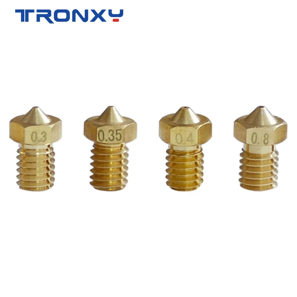 1 шт V5 V6 сопла 0 2 25 3mm 35 4 5 6 8 часть Медь 75 мм нити M6 резьбовые латунные 3D принтеры