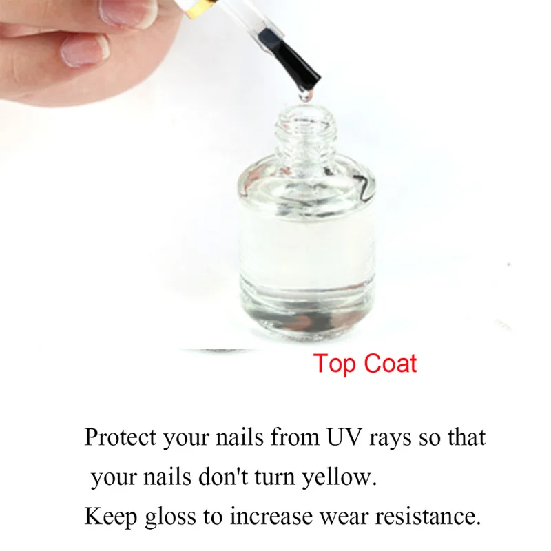 top coat 1 шт. Уход за ногтями верхнее Базовое покрытие лак для ногтей средство для удаления кутикулы смягчающее масло кальций питательное масло инструмент для маникюра 15 мл - Цвет: top coat