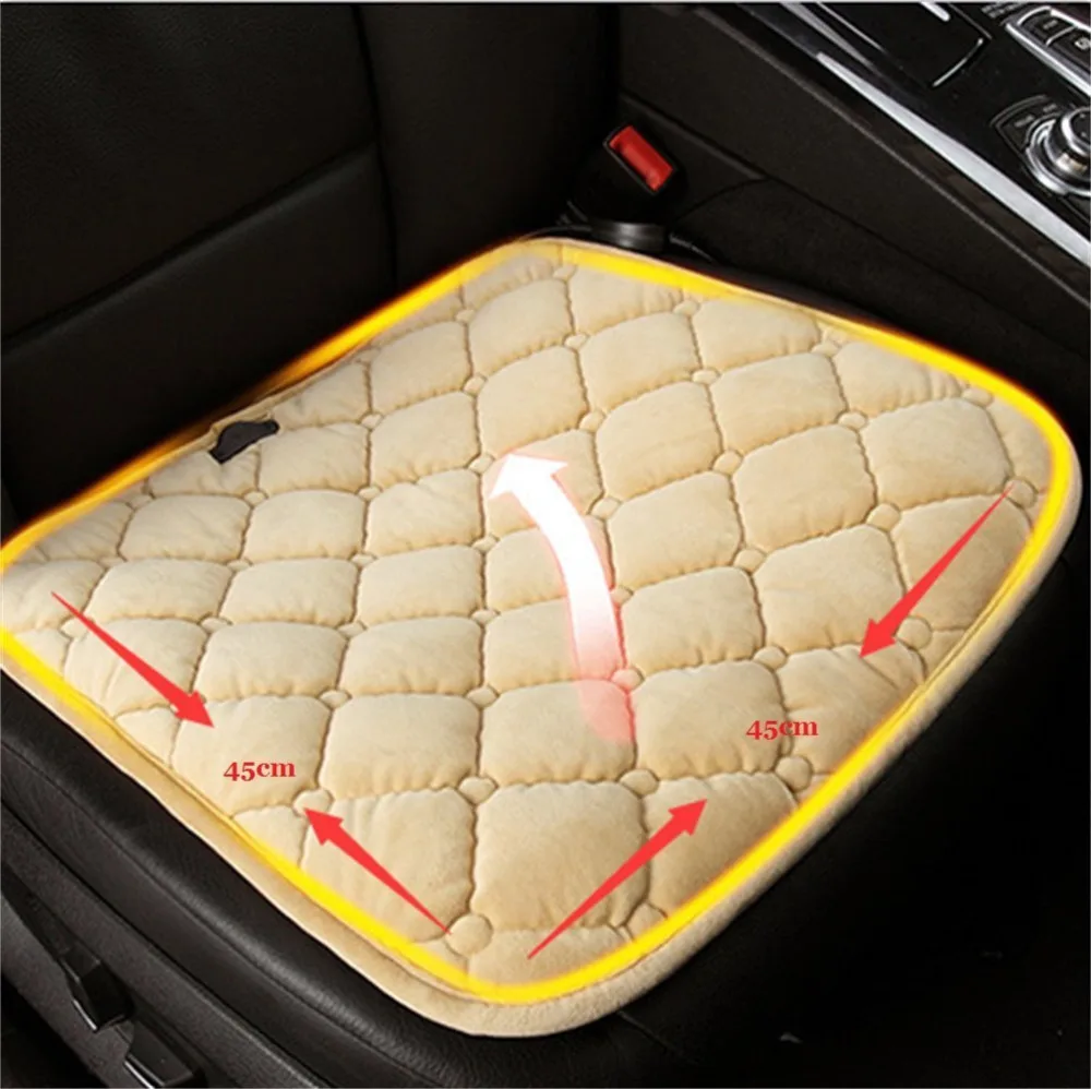 Heated Car Seat Cushion 12V Heating Warmer Pad Hot Cover Nonslip for Winter Universal Auto Supplies Driver Office Chair | Автомобили и