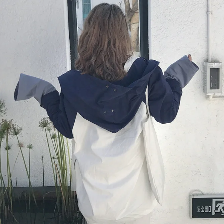 Корея Chic Разделение хит Цвет дишащая верхняя одежда легкая тонкая все-матч Для