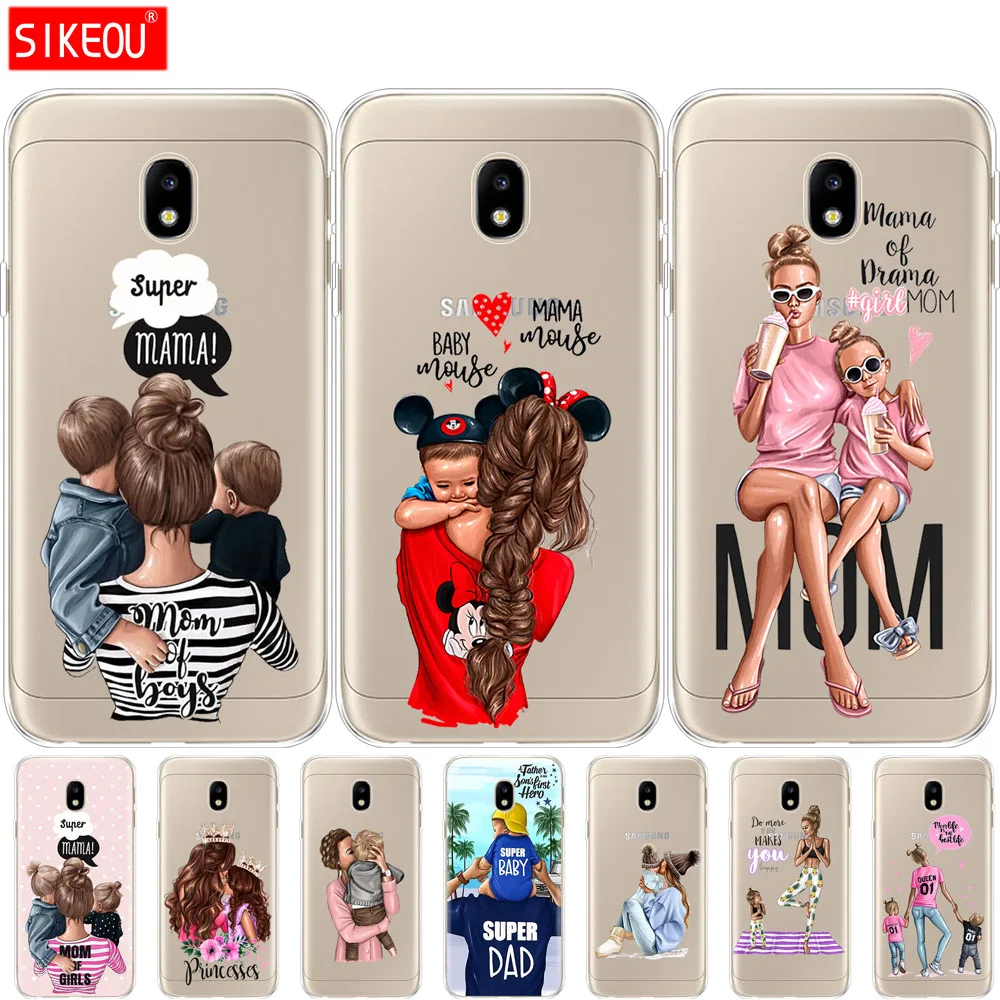 Силиконовый чехол для телефона Samsung Galaxy J3 J5 J7 2017 J330 J530 J730 PRO j2 2018 Baby Mom Girl dad