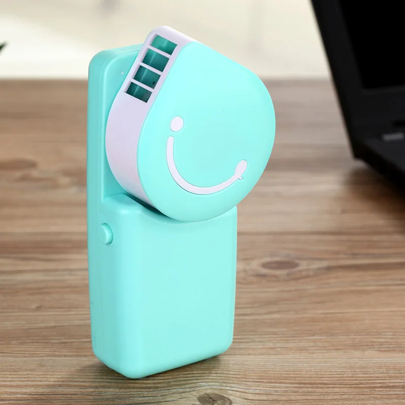 Модный Перезаряжаемый USB мини-вентилятор с изображением улыбки, бесшумный вентилятор, настольный кондиционер, беспузырьковый контроллер вентилятора Ventilador