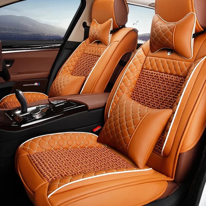 Универсальные кожаные чехлы для автомобильных сидений для Volkswagen Passat Polo Tiguan SANTANA golf Жук автомобиль аксессуары автостайлинг