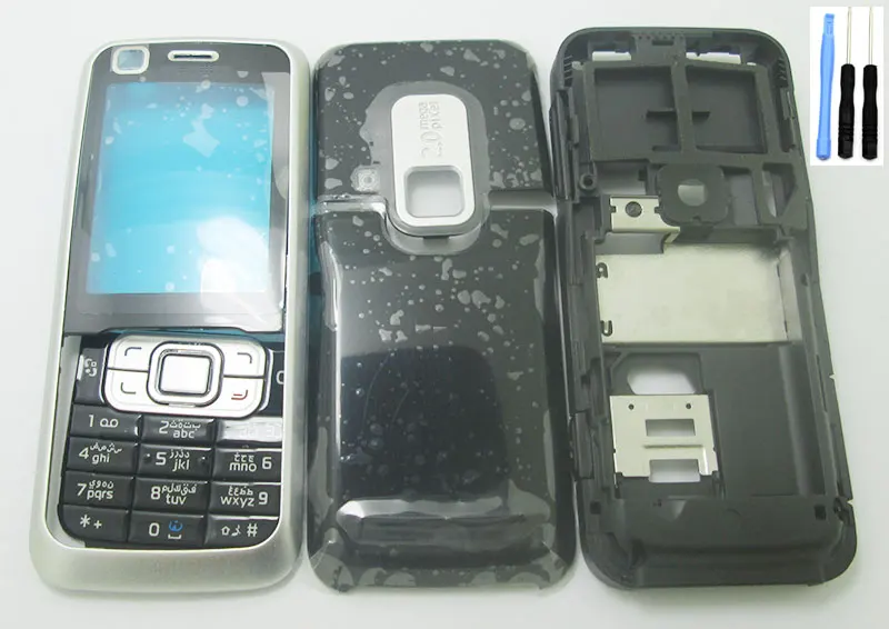 Черная полноразмерная Крышка корпуса и клавиатура для Nokia 6120 с