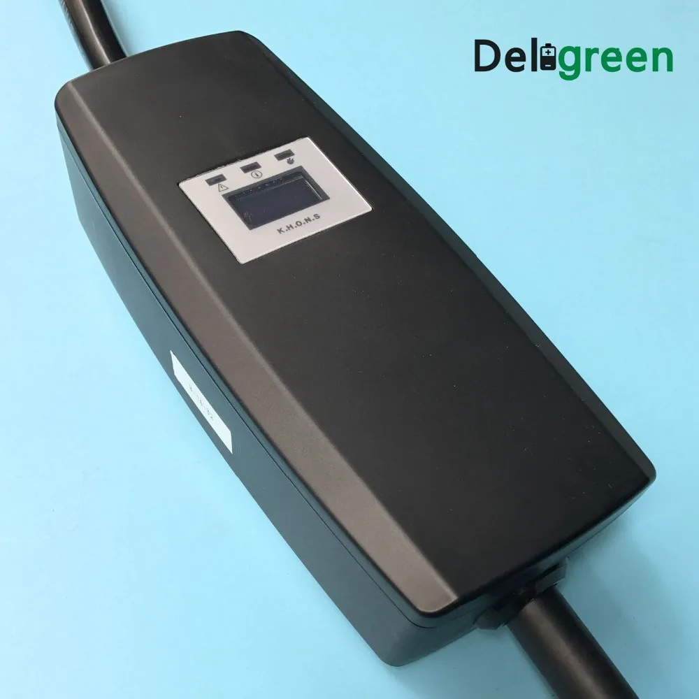 Портативное 32A Type2 EV зарядное устройство IEC62196 с ЖК-дисплеем регулируемое токовое