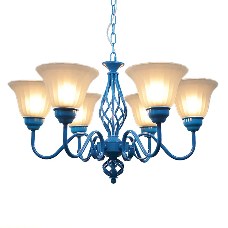 Люстра из белого железа в средиземноморском стиле для столовой спальни фойе