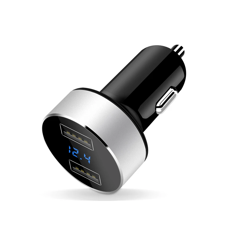 Dual USB Автомобильное Зарядное устройство цифровой светодиодный Дисплей 5 В 4.8A