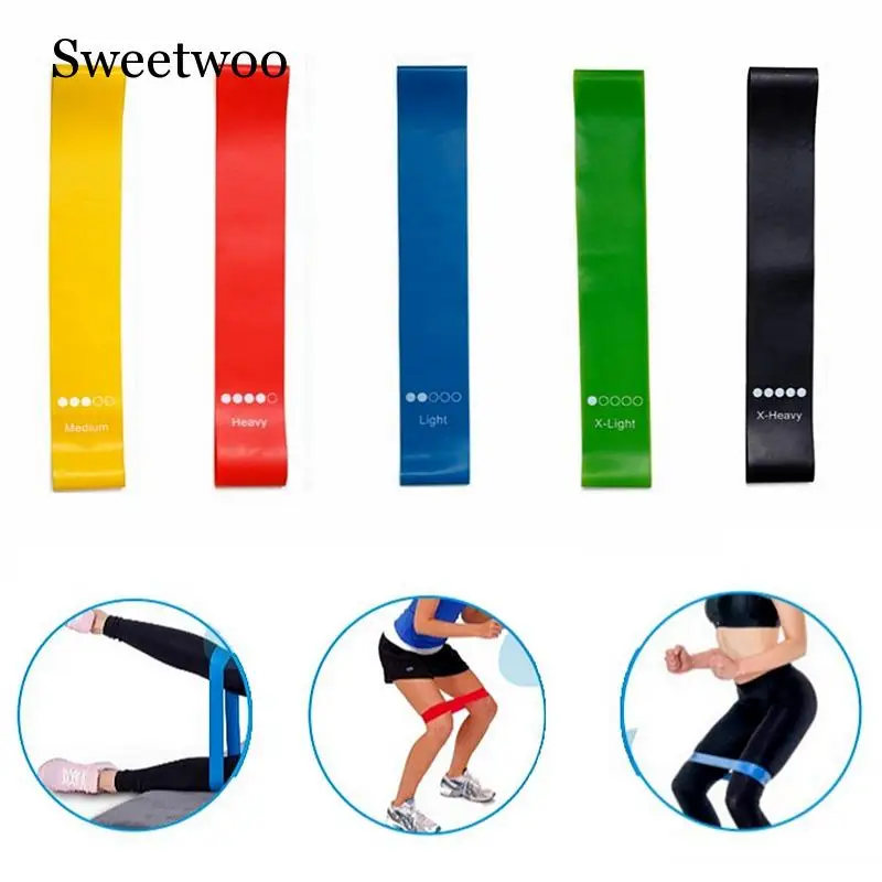 5PCS Yoga сопротивление резинок для дома и улицы Фитнес оборудование Пилатес