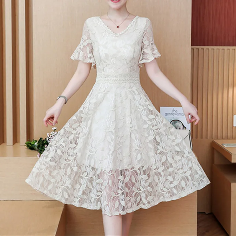 Женское винтажное кружевное платье 2018 весна лето Элегантное Длинное Вечернее