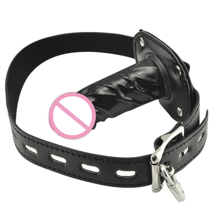 Петух голова силиконовый рот кляп кожаный ремень для дилдо БДСМ мордочка