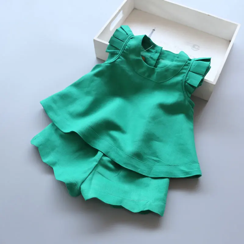 

Celveroso Girls Casual Clothing Sets 2018 New Summer O-Neck Sleeveless T-Shirt+Pants 2 Pcs Kids Clothing Sets Children Clothing