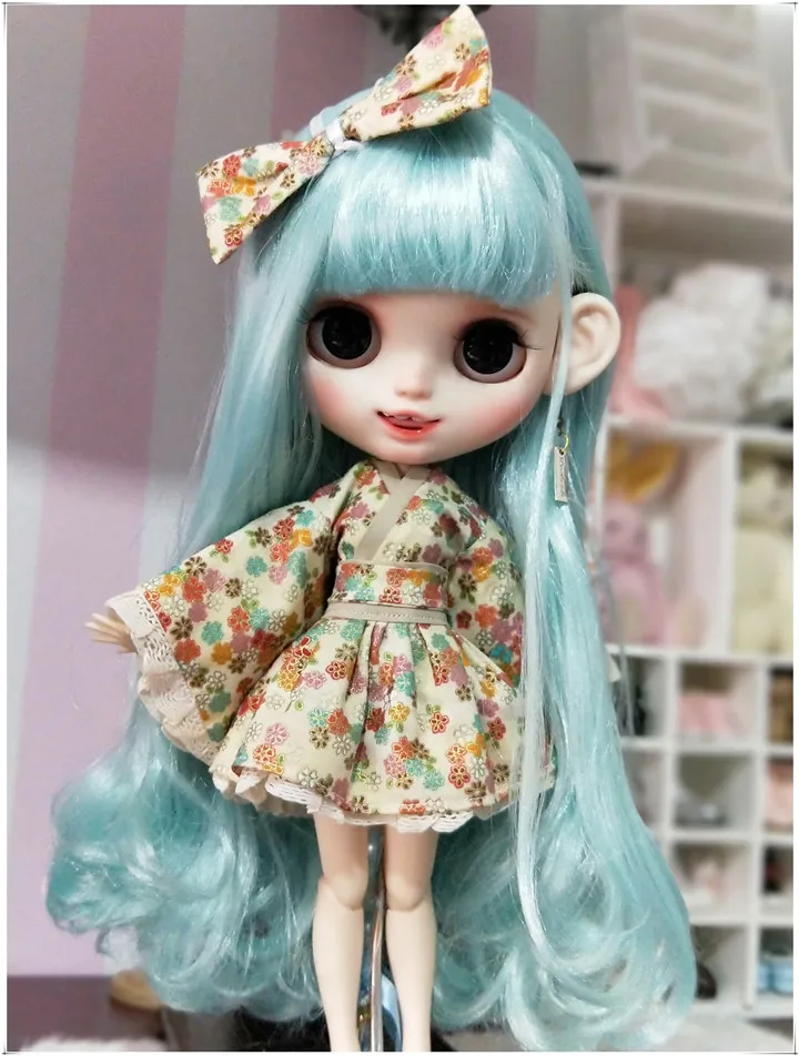 Японские кимоно с повязка на голову для Блит, Kurhn, озон, OB24, Momoko, licca 1/6 куклы Cospaly Наряжаться Одежда для кукол