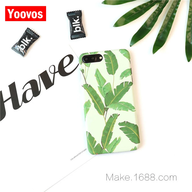 Yoovos новый зеленый рисунок банановых листьев телефон чехлы для iphone 6 7 Чехол плюс