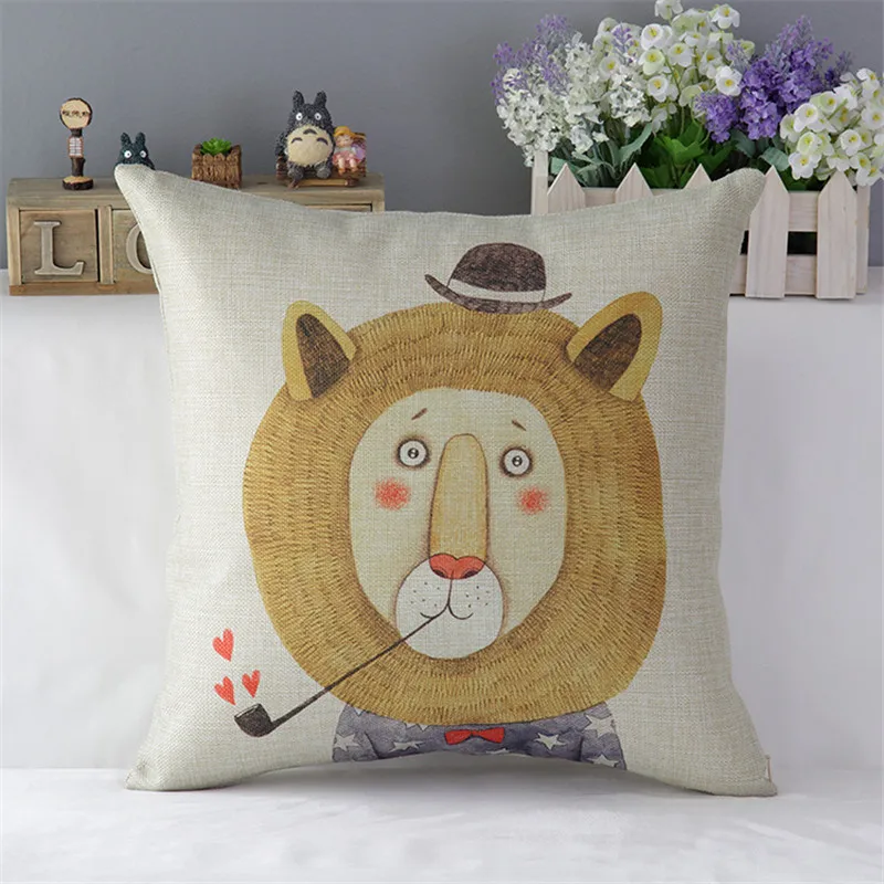 18 &quotквадратная забавная подушка из хлопка и льна с изображением Льва панды
