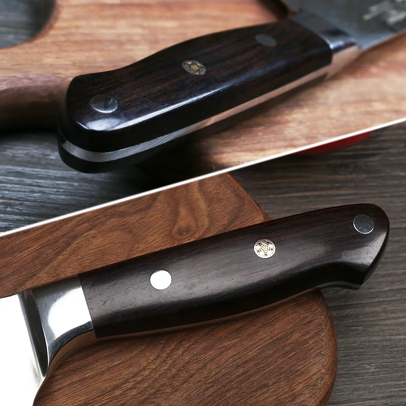 YARENH 7 дюймов нож Santoku Кливер лучший VG10 Дамасская сталь кухонный с эбеновой ручкой