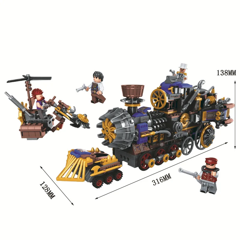 Новая эпоха паровых машин создатель военный поезд строительные блоки наборы кирпичи классическая модель