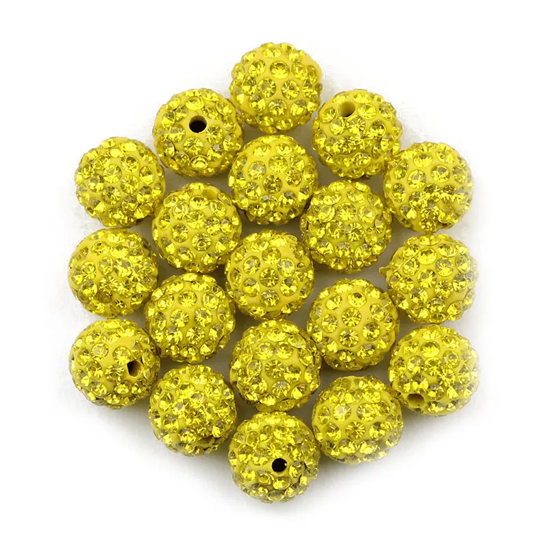 Lemon yellow BTFBES 10 мм 20 шт микро проложить бусины проложить кристалл диско шар круглый глиняный свободный браслет с бусинами ожерелье изготовление ювелирных изделий DIY аксессуар - Цвет: Lemon yellow