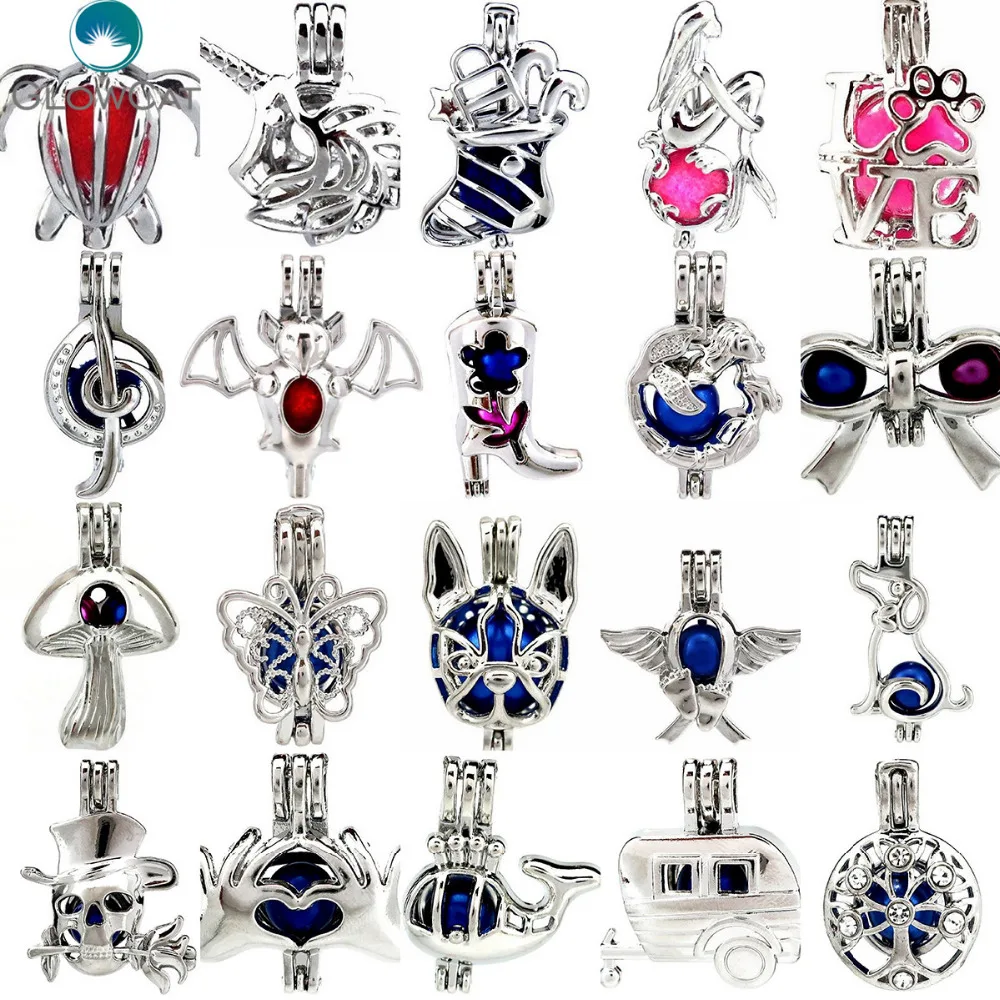 Смешанные Серебряные Бусины Из Жемчуга клетка ангел собака Череп дерево кулон