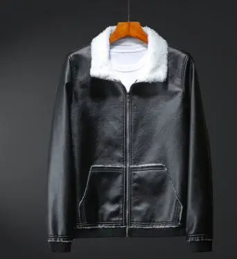 Осенне-зимняя обувь классические модные свободные мужская кожаная куртка 2018