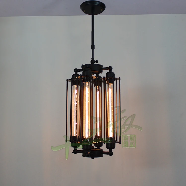 Железная Подвесная лампа Лофт 4 лампочки Эдисона. Промышленная металлическая