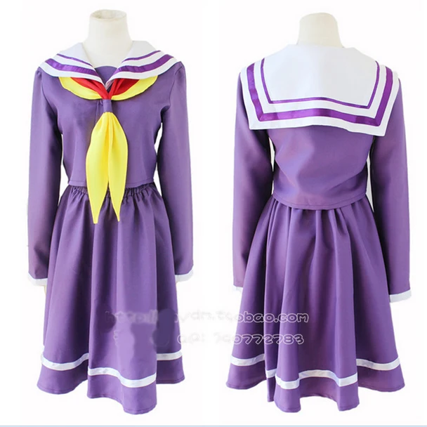 

No Game No Life Cosplay Shiro Costume Halloween Women Clothes Carival Dress Wig Crown Sailor Suit Anime Japanese School Uniform
