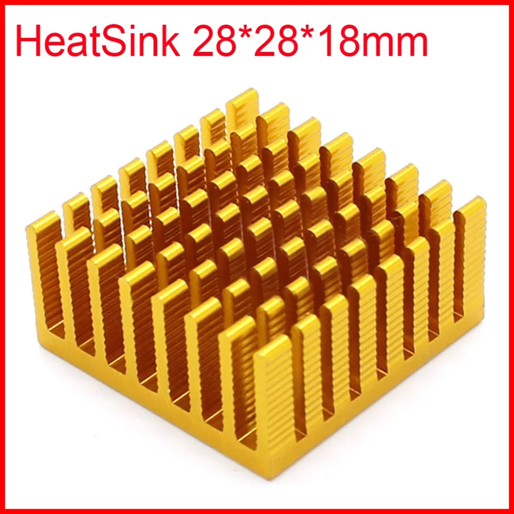 Бесплатная доставка 10 шт 28*28*18 мм радиатор небольшой Золотой|small radiator|heat sink radiatorheat