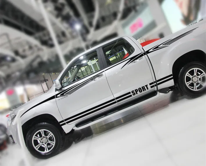 Black Автомобильные наклейки на весь кузов и наклейки для украшения пикапа грузовик боковой Стикер для Ford F серии F150 F450 F550 F650 автомобильные аксессуары - Название цвета: Black