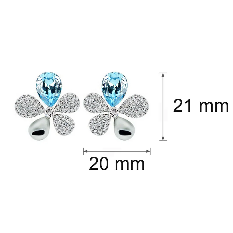 

2017 Wedding Bridal white gold color Austrian Crystal rhinestones 5 leaf Pendant Necklace Earrings Jewelry Sets 84147