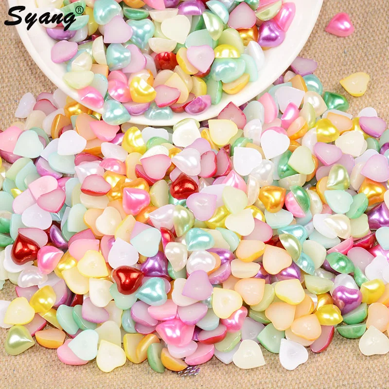 Полукруглые бусины с плоской задней стороной в форме сердца 10 мм|Бусины| |