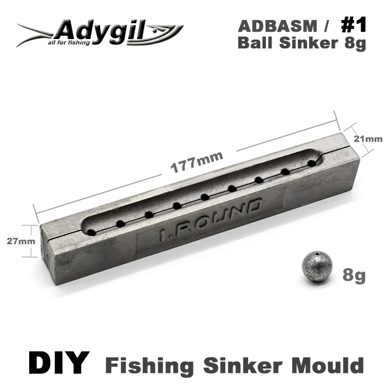DIY рыболовный шар adyil грузило форма ADBASM/#1 8 г 9 полостей|Рыболовные снасти| |