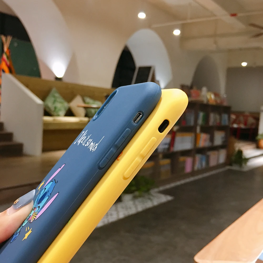 Cute cartoon Stitch Colored Drawing Soft TPU Case For iPhone XS XR MAX X 6 6S 7 8 Plus |
