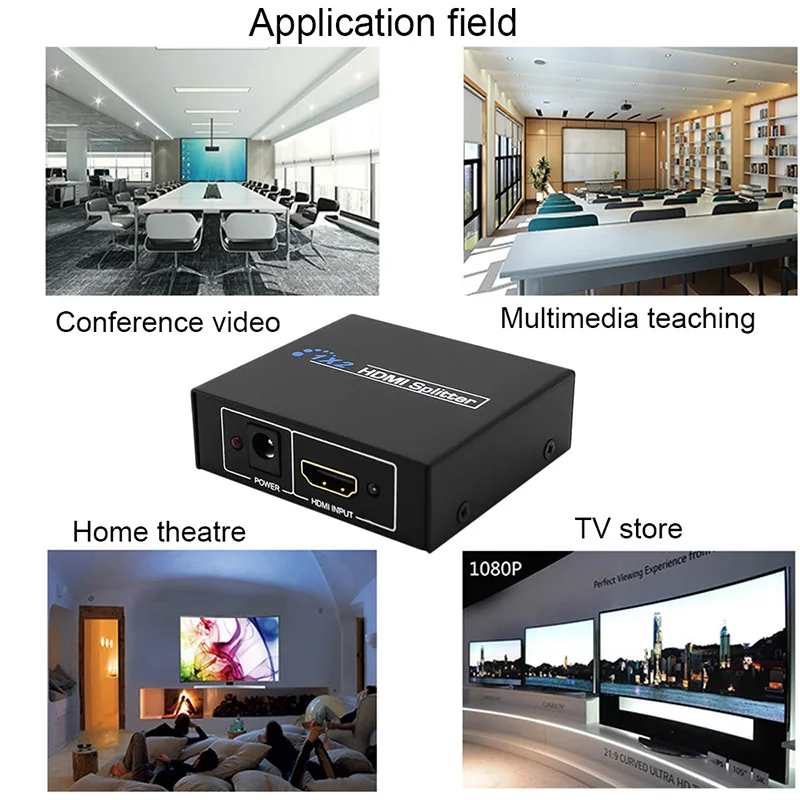 Urijk 1 шт. 4K hdmi разделитель усилитель адаптер в 2 Поддержка Полный 1080P 3D для зеркала