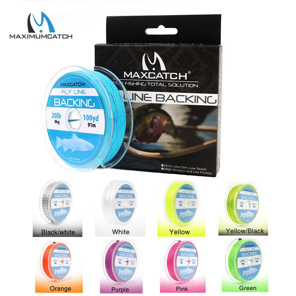 Многоцветная плетеная леска Maximumcatch 20/30 фунтов 100/300 ярдов|fishing line|backing linefly fishing line |