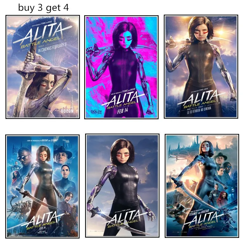 Постер Alita Battle Angel новинка 2019 постеры в виде фильма белая бумага картина на стену