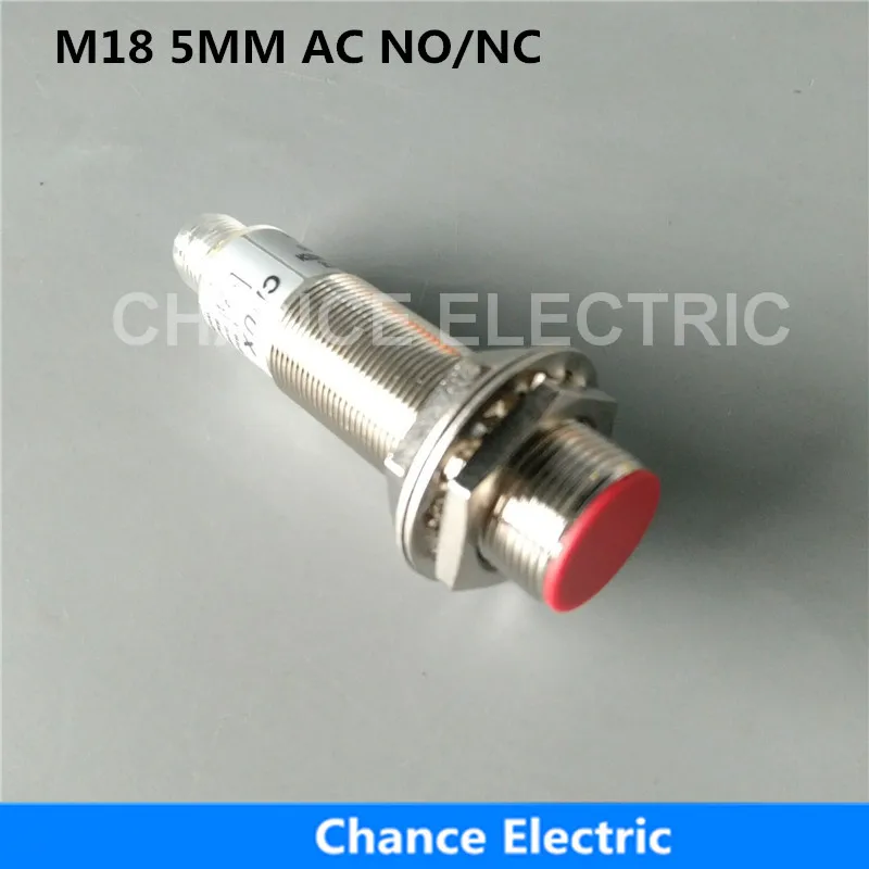Индуктивный датчик приближения CHUX M18, 220 В переменного тока, без кабельного переключателя, 5 мм, дистанция NO/NC/NO + NC, половина комплектов